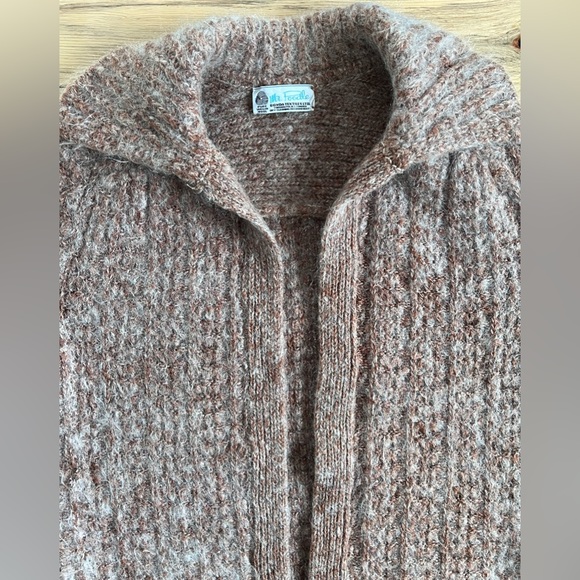 Vintage Mr. Poodle 100% Virgin Wool Pocketed Open Front Cardigan - Picture 2 of 9